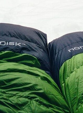 green, sleeping, bag, nature, tent, camping, cold, winter, snow, tree